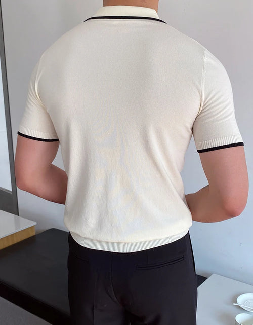 Load image into Gallery viewer, Summer Men Fashion Polo Shirts Short Sleeve Turn-Down Collar Patchwork Casual Polos Mens Clothing Male Tops Pullover Streetwear
