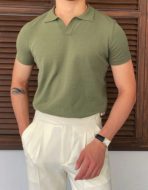 Load image into Gallery viewer, Summer Men Fashion Polo Shirts Short Sleeve Turn-Down Collar Patchwork Casual Polos Mens Clothing Male Tops Pullover Streetwear
