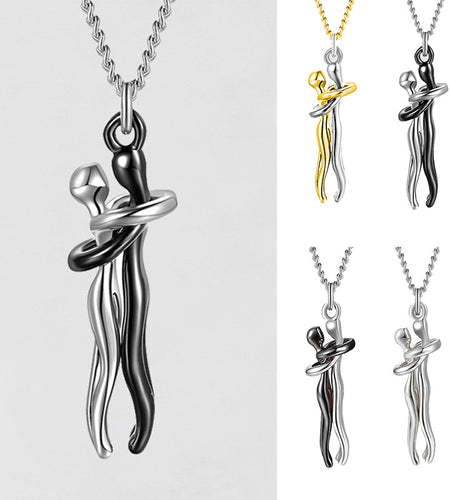 Love Hug Necklace Unisex Men Women Couple Jewelry Simple Temperament Clavicle Chain Valentines Day Lover Gift