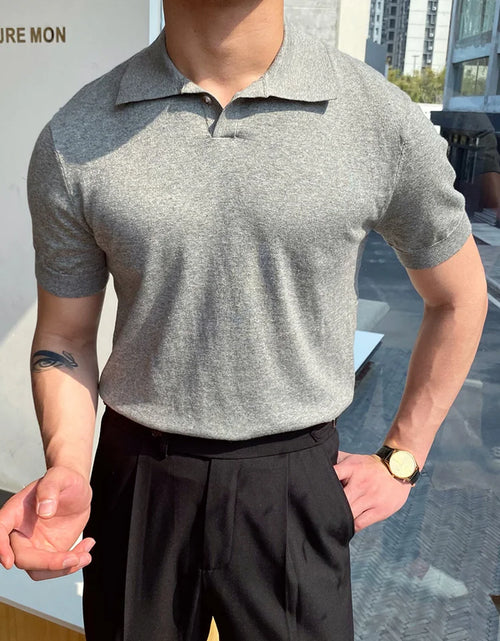 Load image into Gallery viewer, Summer Men Fashion Polo Shirts Short Sleeve Turn-Down Collar Patchwork Casual Polos Mens Clothing Male Tops Pullover Streetwear
