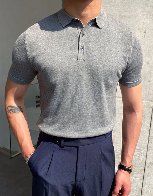 Load image into Gallery viewer, Summer Men Fashion Polo Shirts Short Sleeve Turn-Down Collar Patchwork Casual Polos Mens Clothing Male Tops Pullover Streetwear
