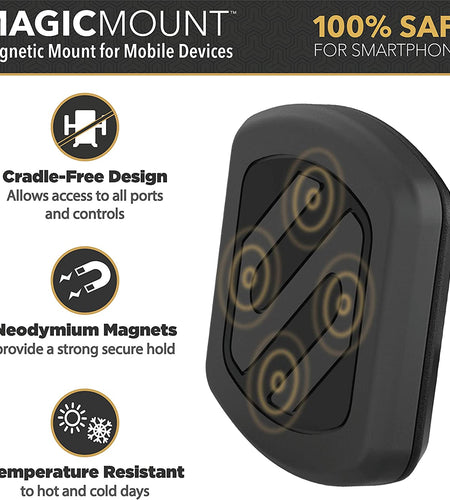 MWSM2PK-UB Magicmount Magnetic Car Phone Holder Mount with Suction Cup - 360 Degree Adjustable Head, Universal with All Devices - Suction Mount - Pack of 2