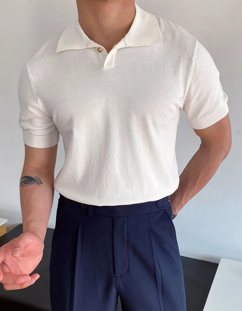 Load image into Gallery viewer, Summer Men Fashion Polo Shirts Short Sleeve Turn-Down Collar Patchwork Casual Polos Mens Clothing Male Tops Pullover Streetwear
